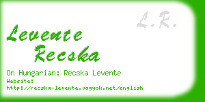 levente recska business card